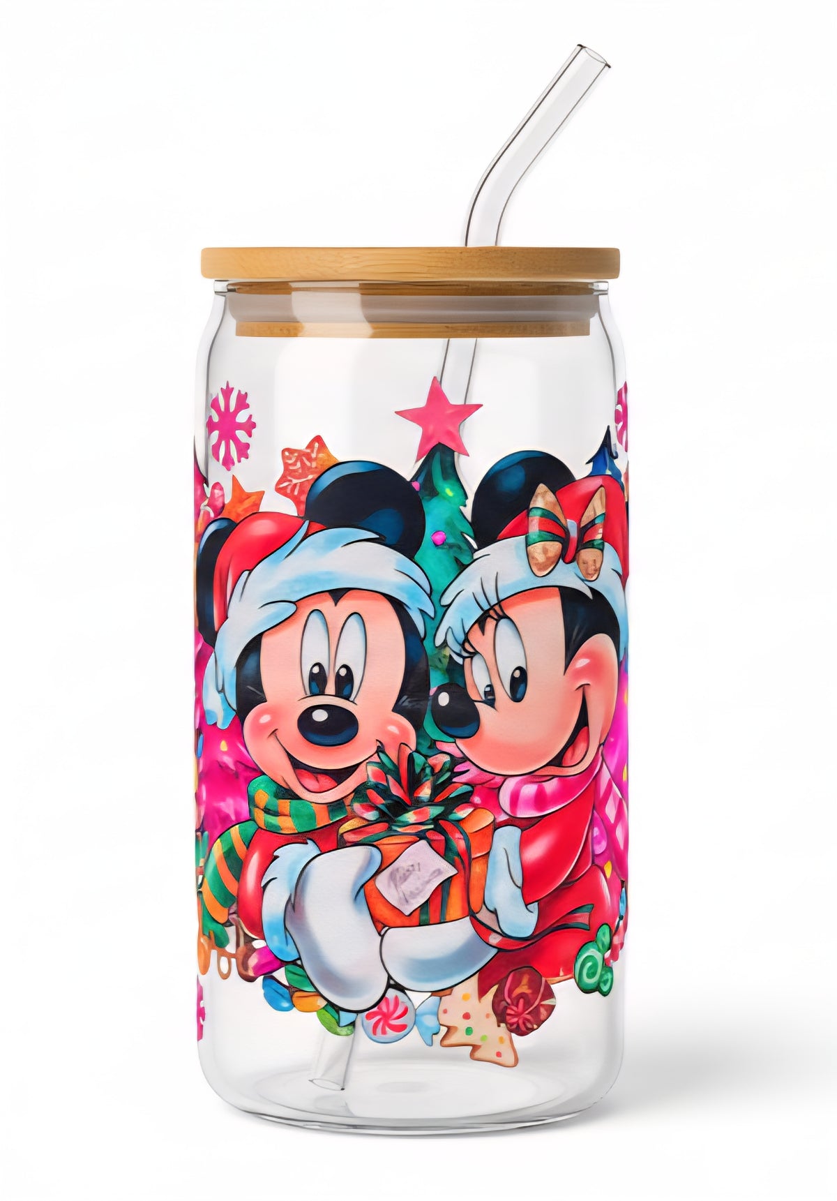 Mickey and Minnie Christmas 16 oz Tumbler