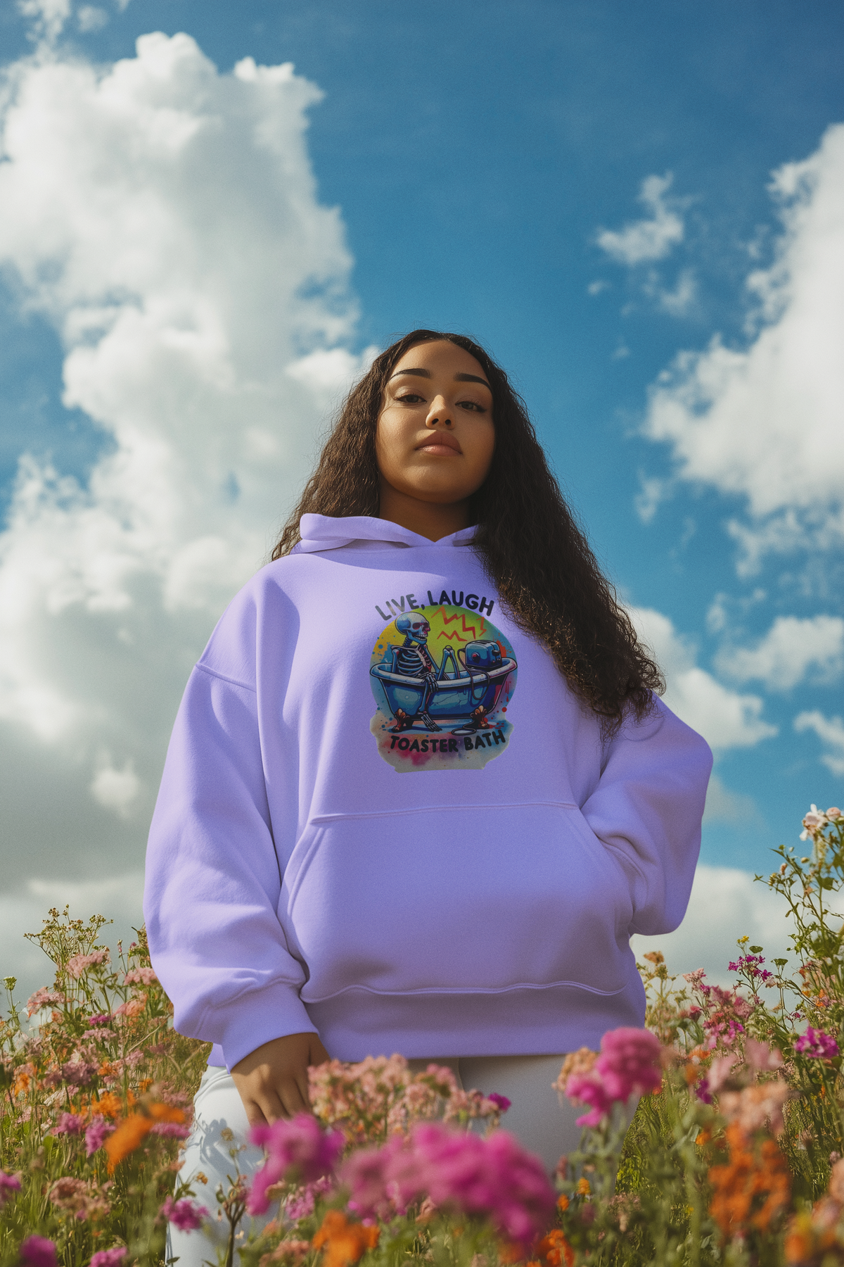 Live Laugh Toaster Bath Hoodie