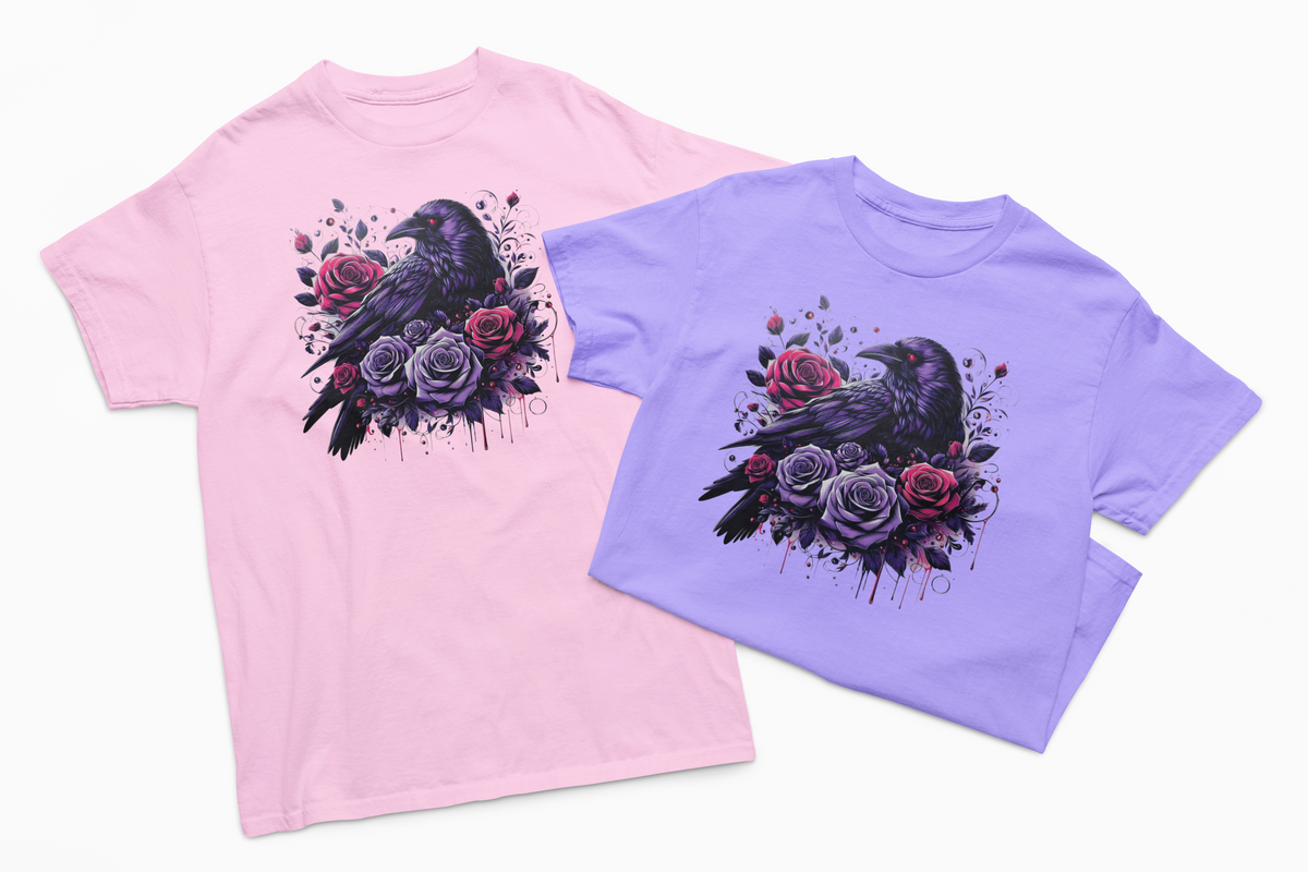 Raven with Purple Roses T-Shirt