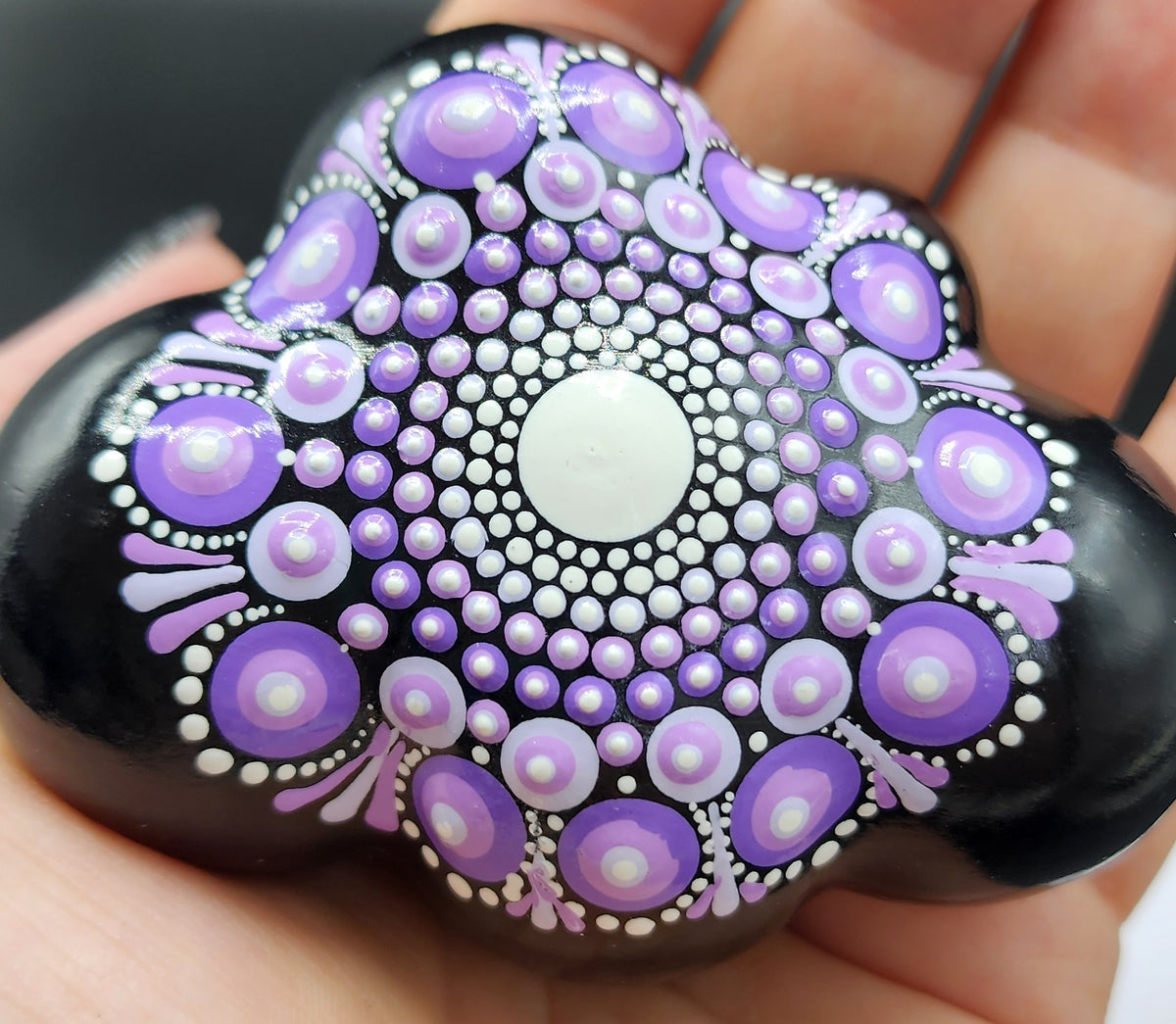 Celina Miller Art - Purple Mandala Cloud Palmstone