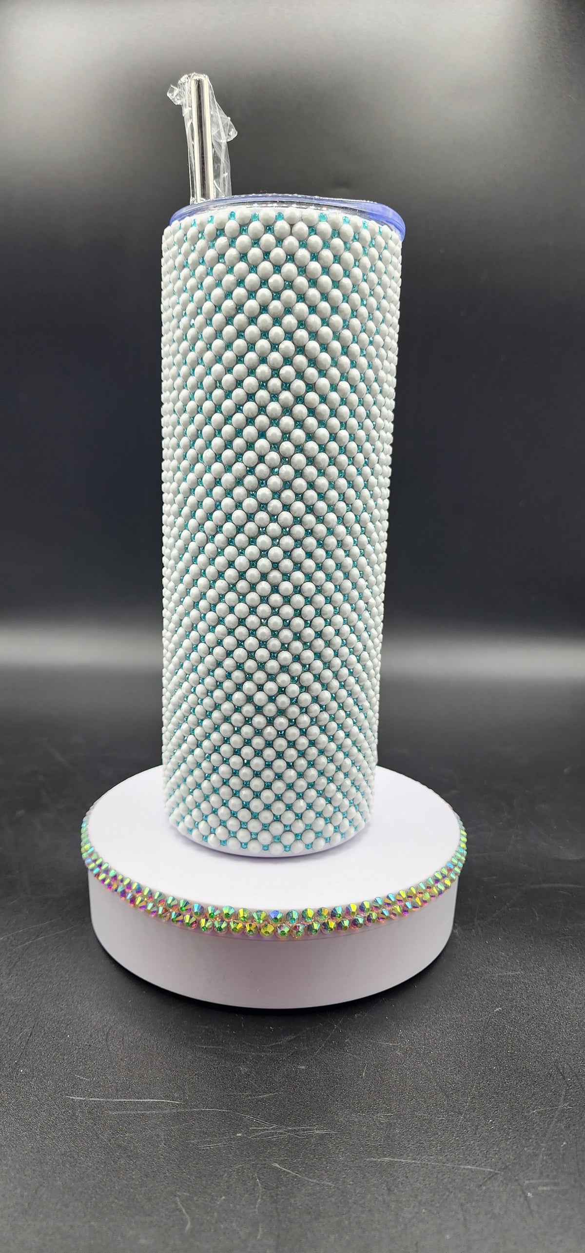 Celina Miller Art - Bling White Cushion Pattern Tumbler