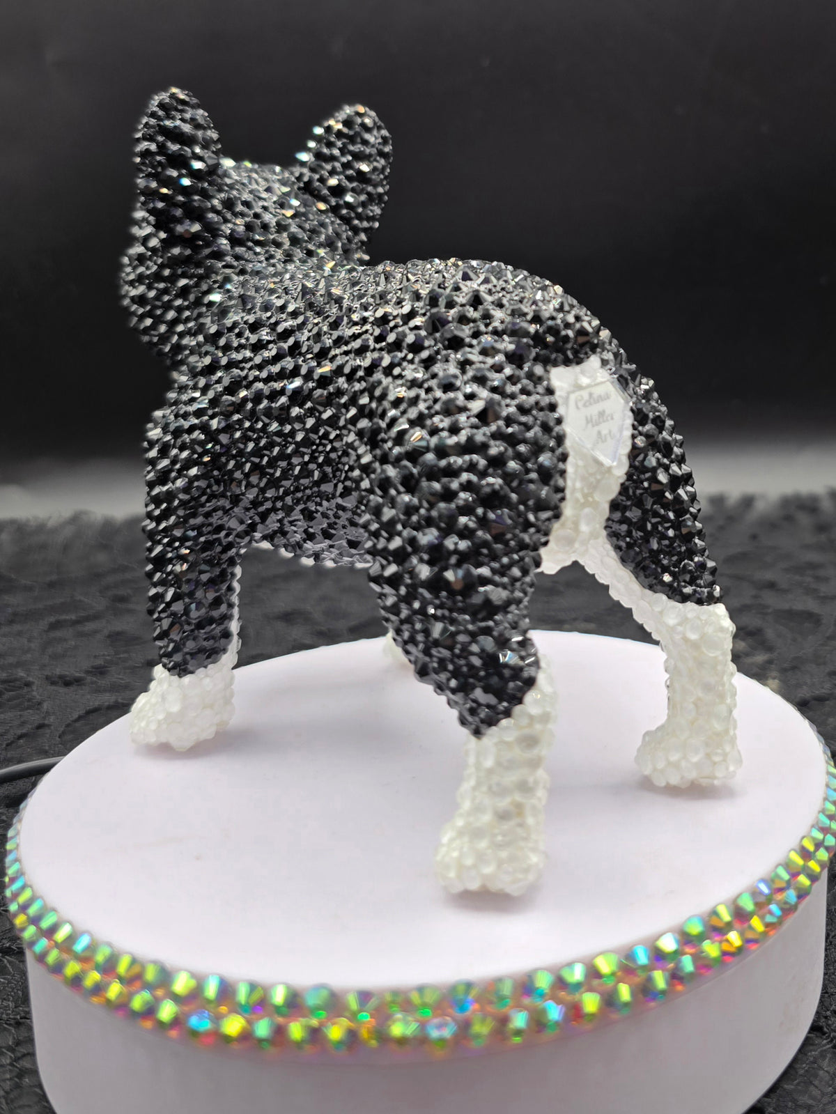 Celina Miller Art - Bling Black and White French Bulldog