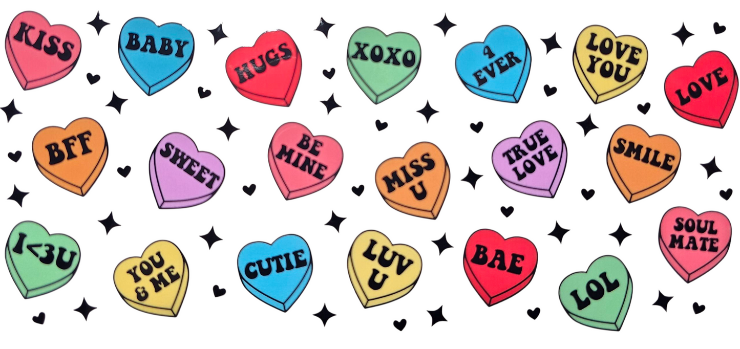 Candy Hearts Valentines Day 16 oz Tumbler