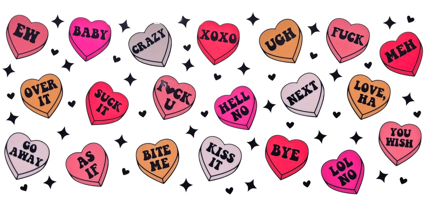 Swear Word Candy Hearts 16 oz Tumbler