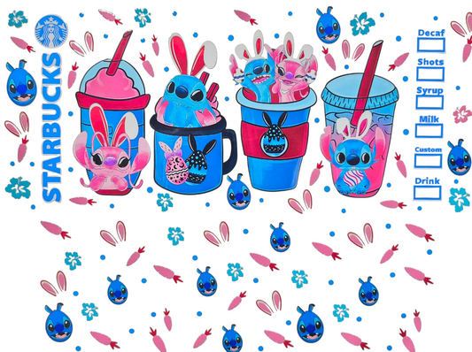 Stitch and Angel Bunny 40 oz Tumbler