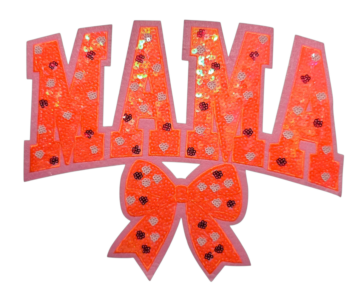 Orange Mama Sequin Chenille Patch T-Shirt