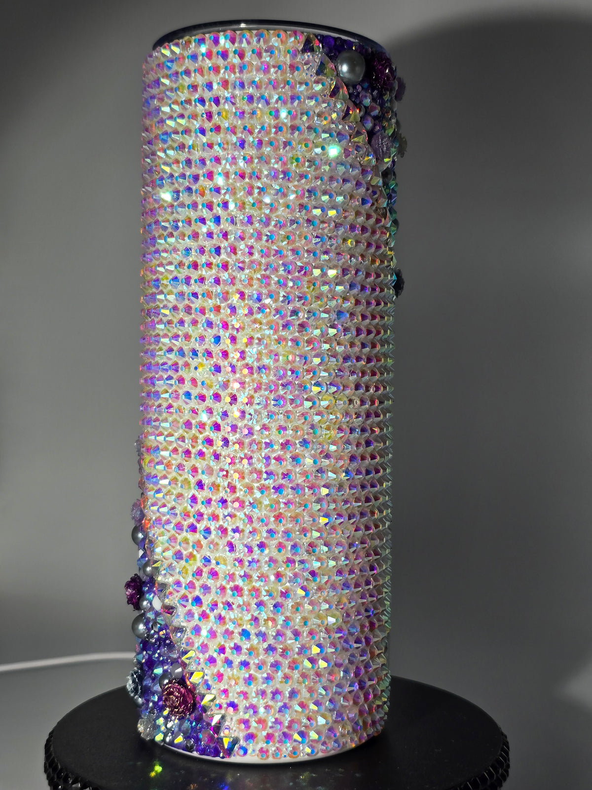 Celina Miller Art - Bling Purple and Aurora Flower Tumbler
