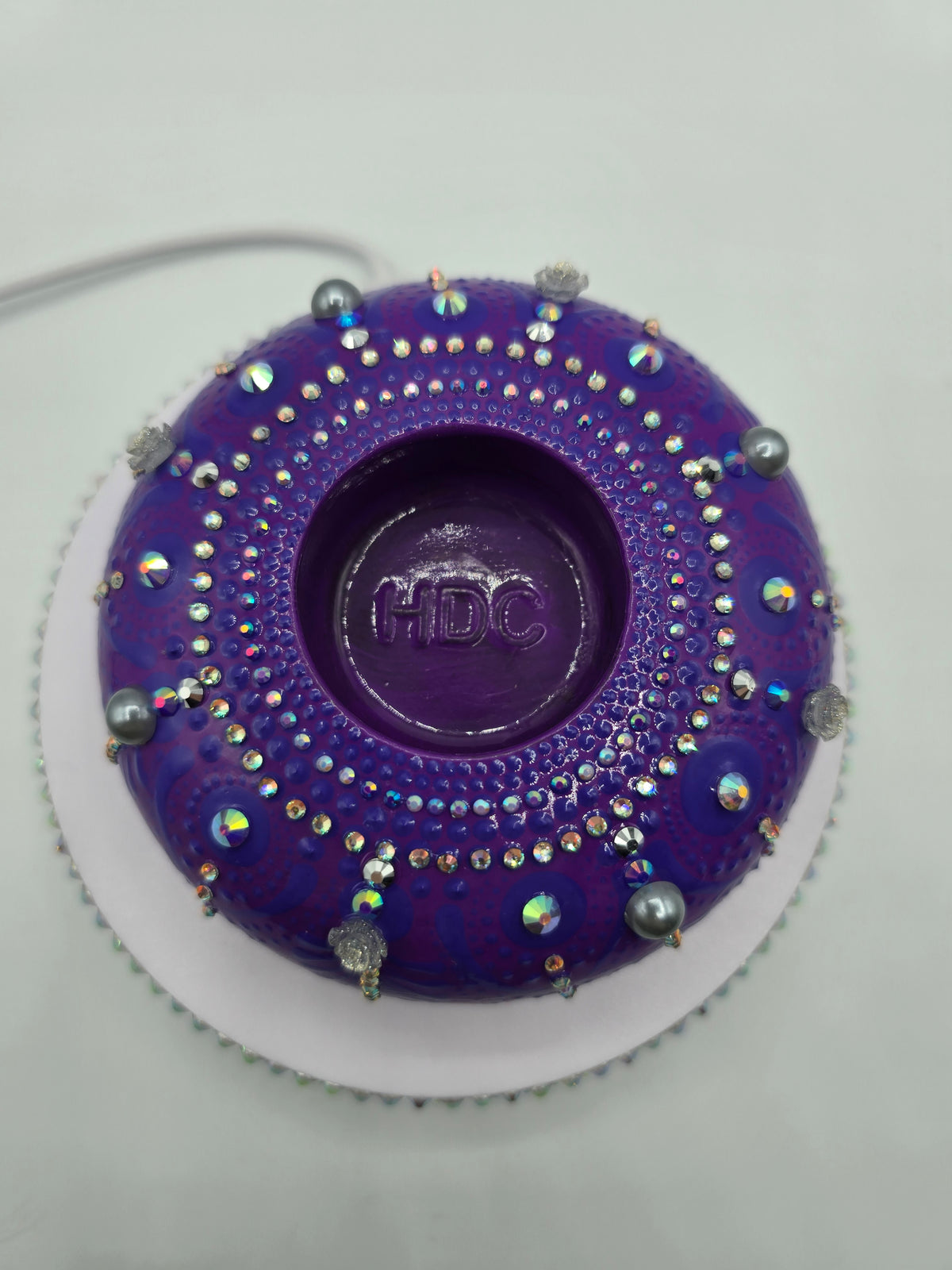 Celina Miller Art - Bling Purple on Purple XL Tealight Holder