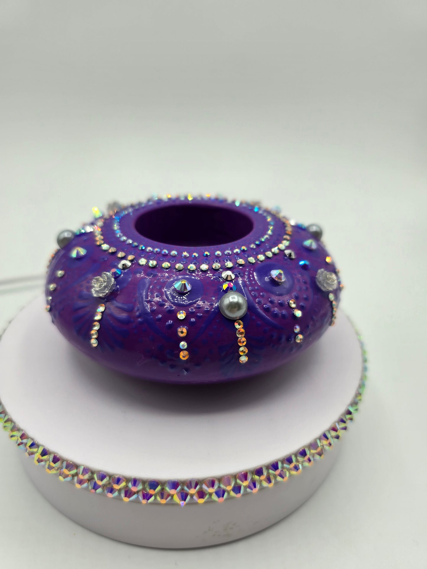 Celina Miller Art - Bling Purple on Purple XL Tealight Holder