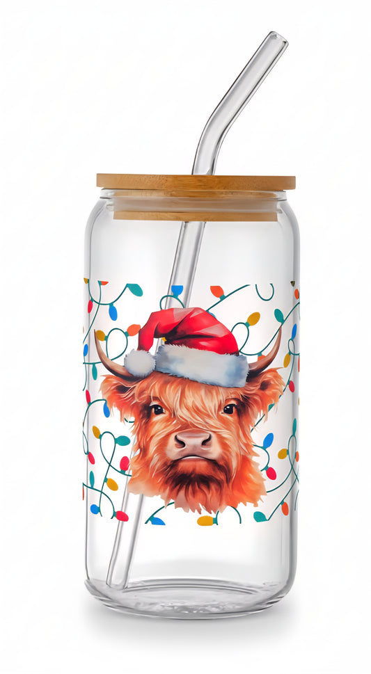 Highland Cow Christmas 16 oz Tumbler