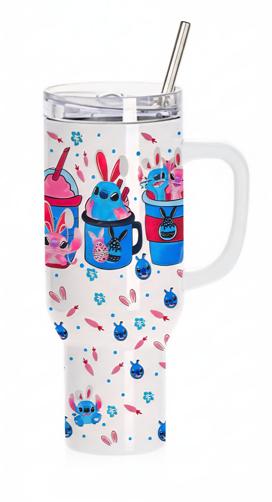 Stitch and Angel Bunny 40 oz Tumbler