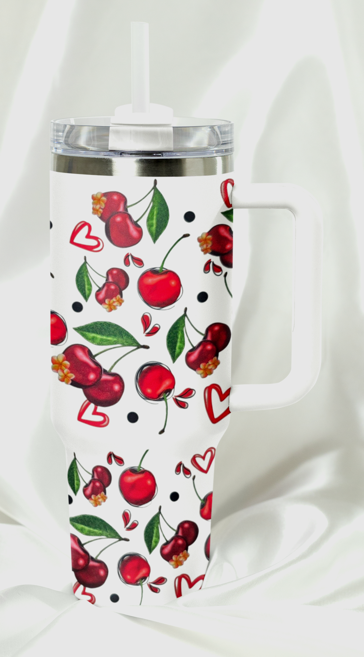 Cherries and Hearts 40 oz Tumbler