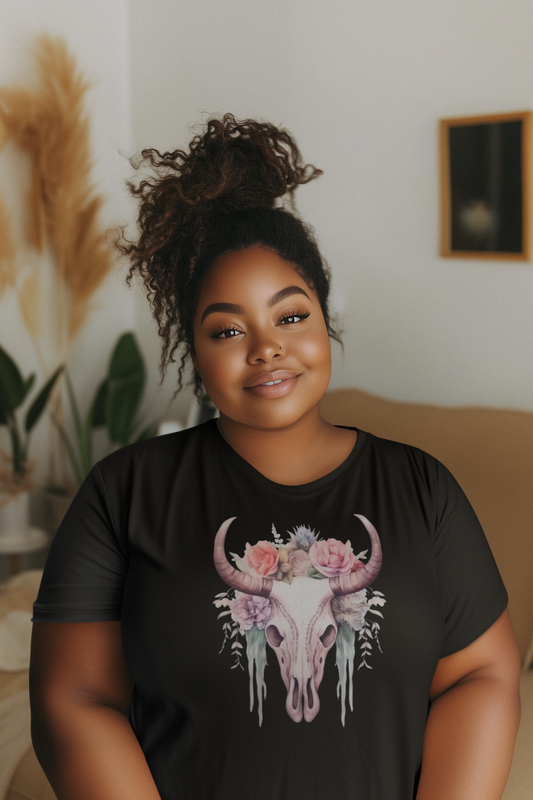 Boho Buffalo Skull T-Shirt