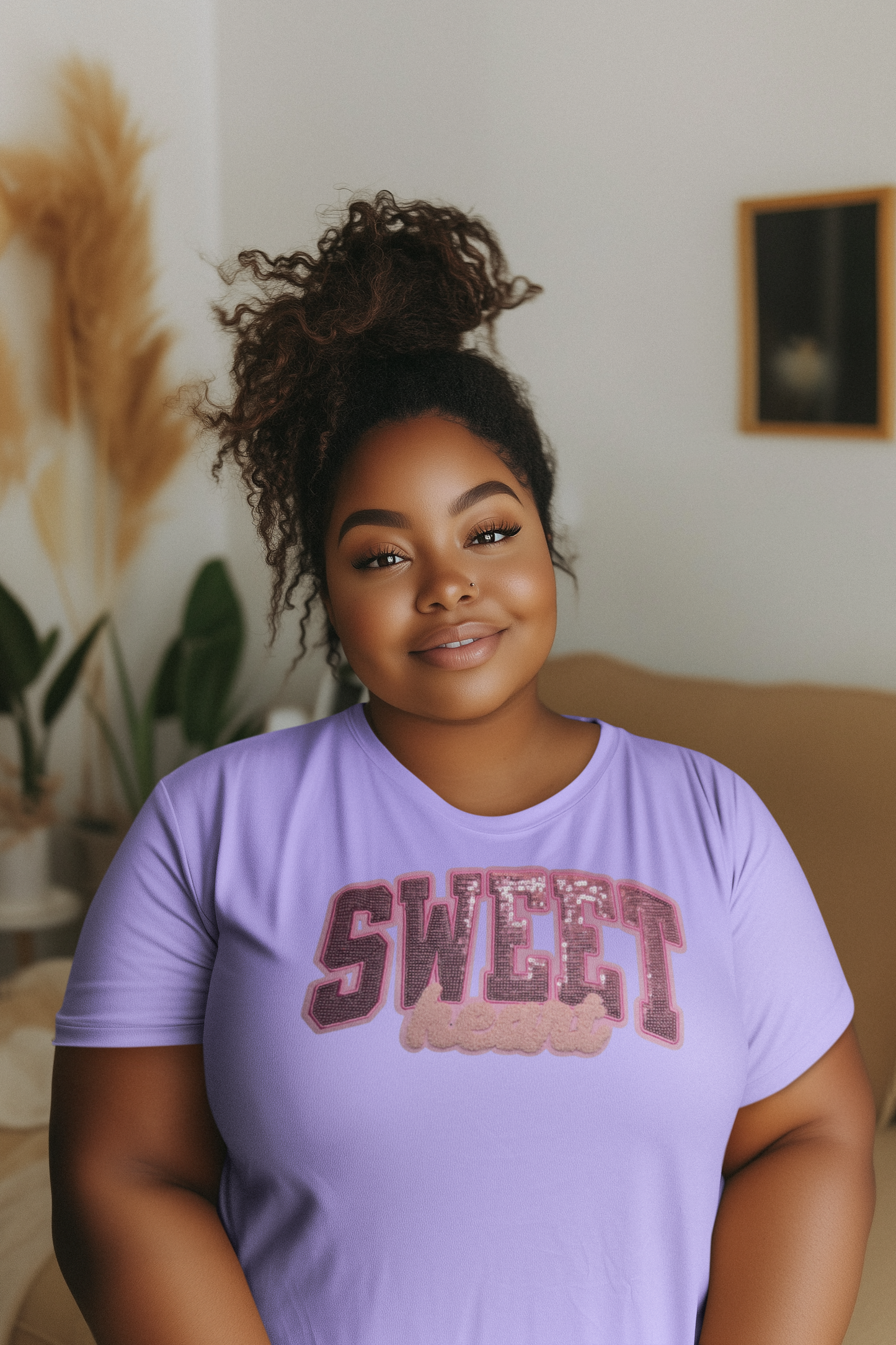 Sweetheart Sequin Chenille Patch T-Shirt