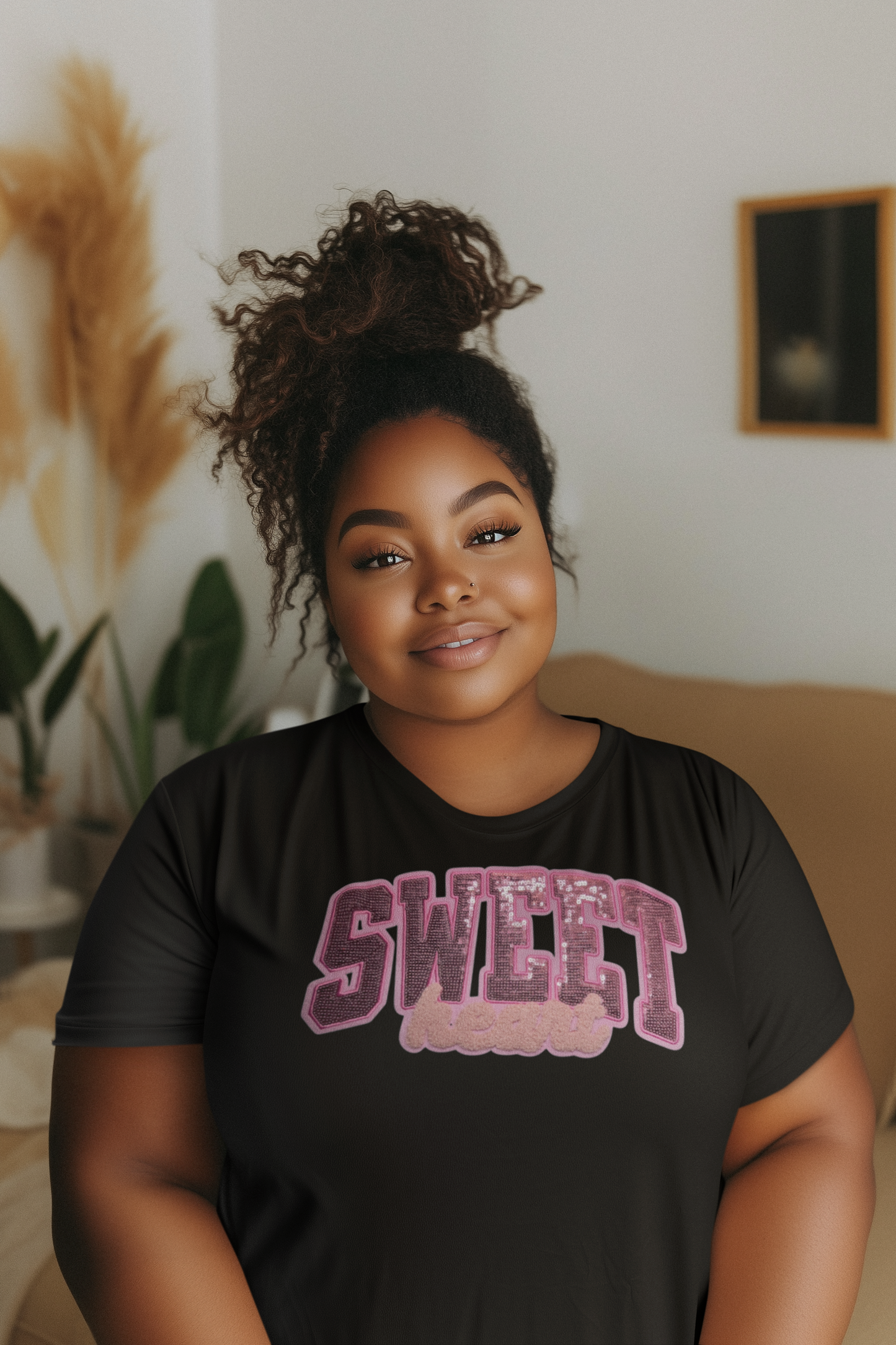 Sweetheart Sequin Chenille Patch T-Shirt