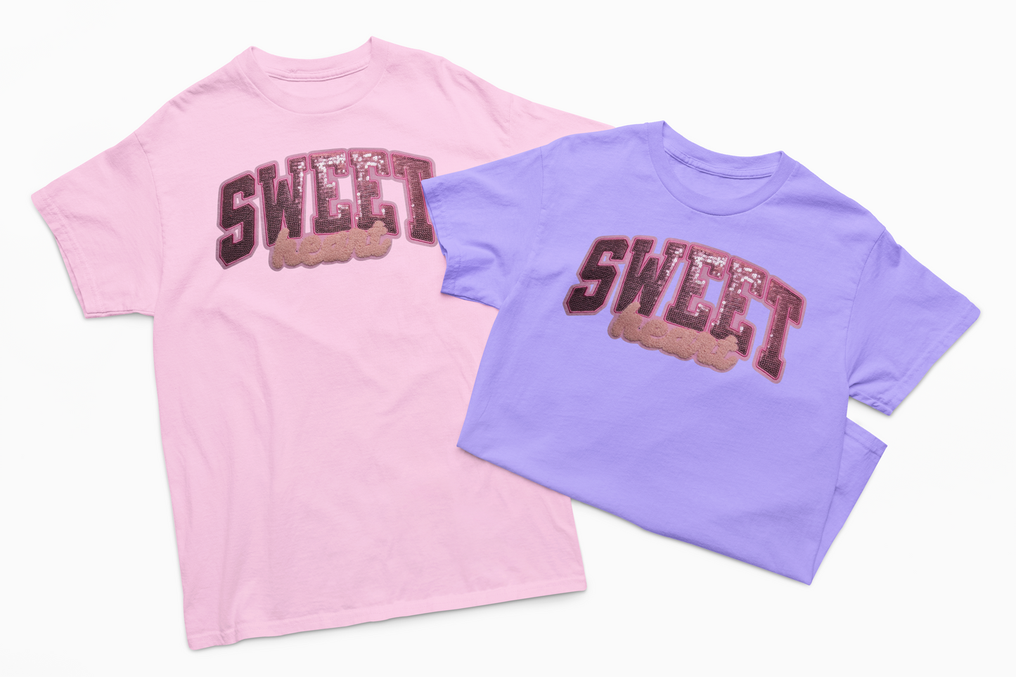 Sweetheart Sequin Chenille Patch T-Shirt