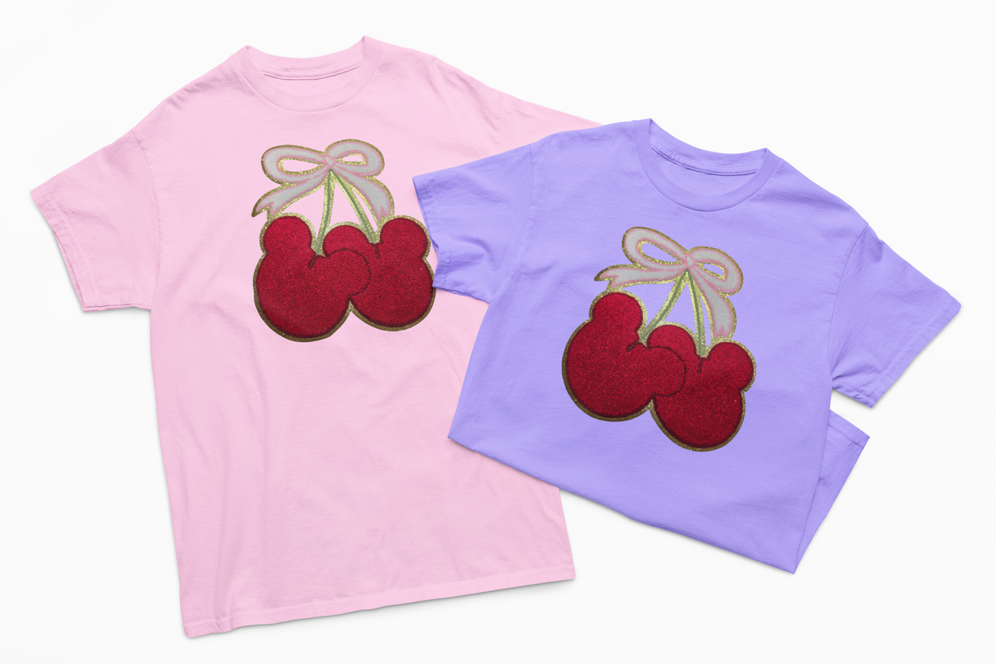 Mickey Head Cherries Chenille Patch T-Shirt