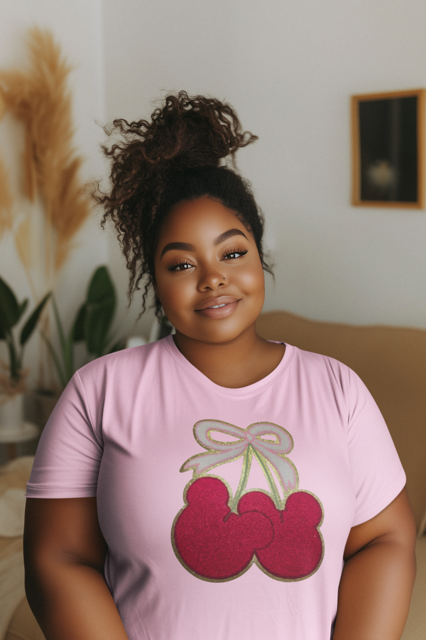 Mickey Head Cherries Chenille Patch T-Shirt