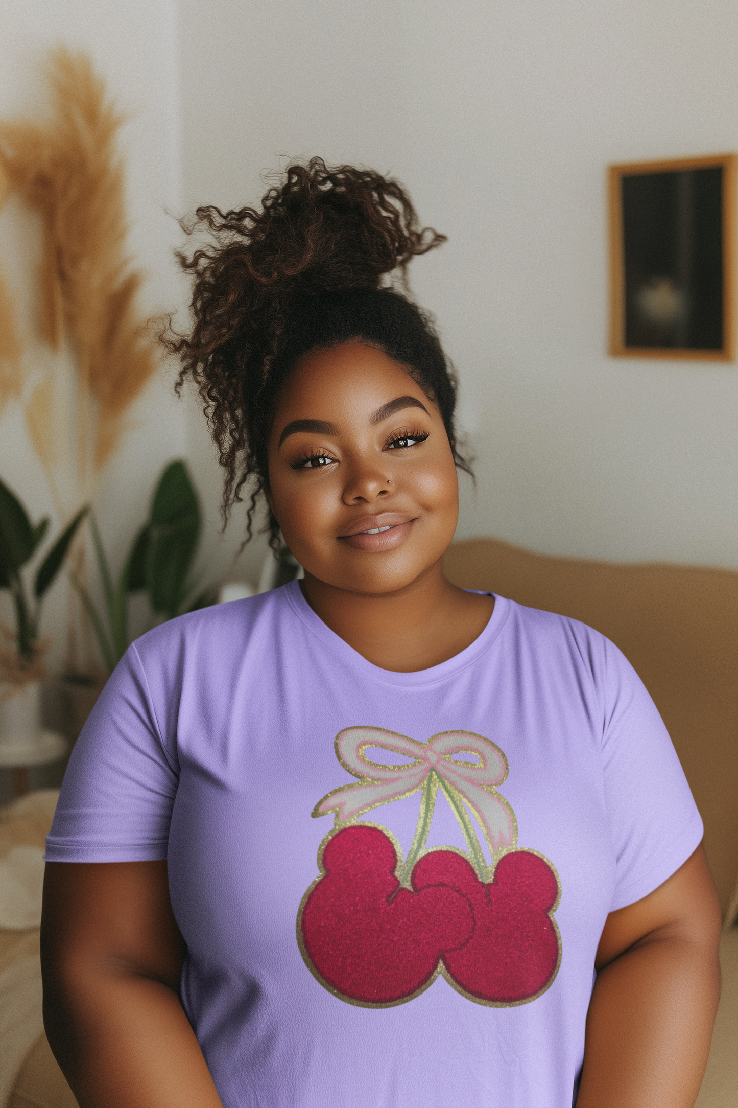 Mickey Head Cherries Chenille Patch T-Shirt