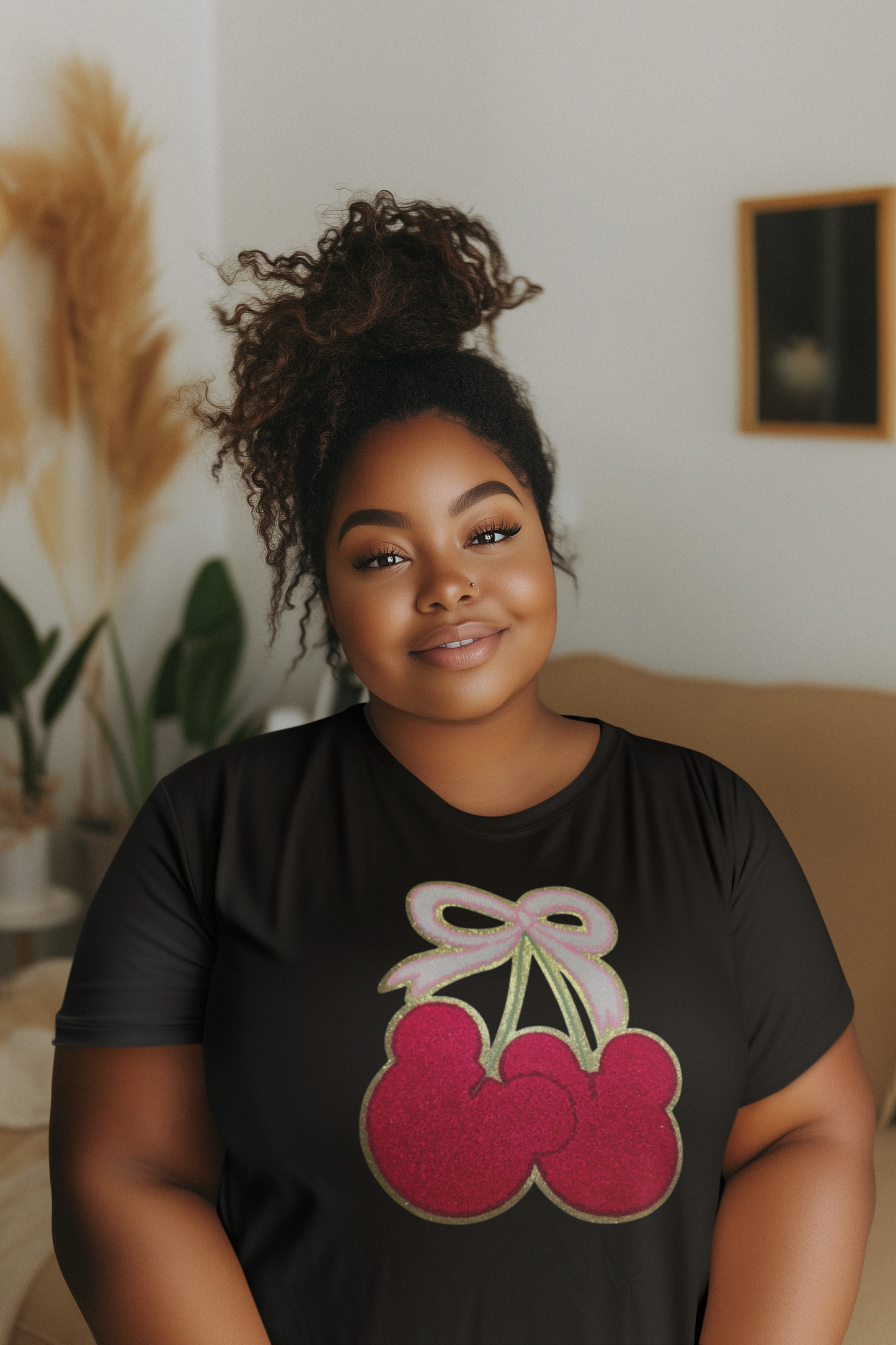 Mickey Head Cherries Chenille Patch T-Shirt