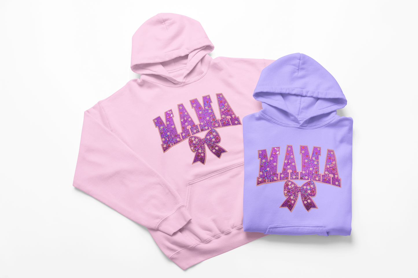 Purple Mama Sequin Chenille Patch Hoodie