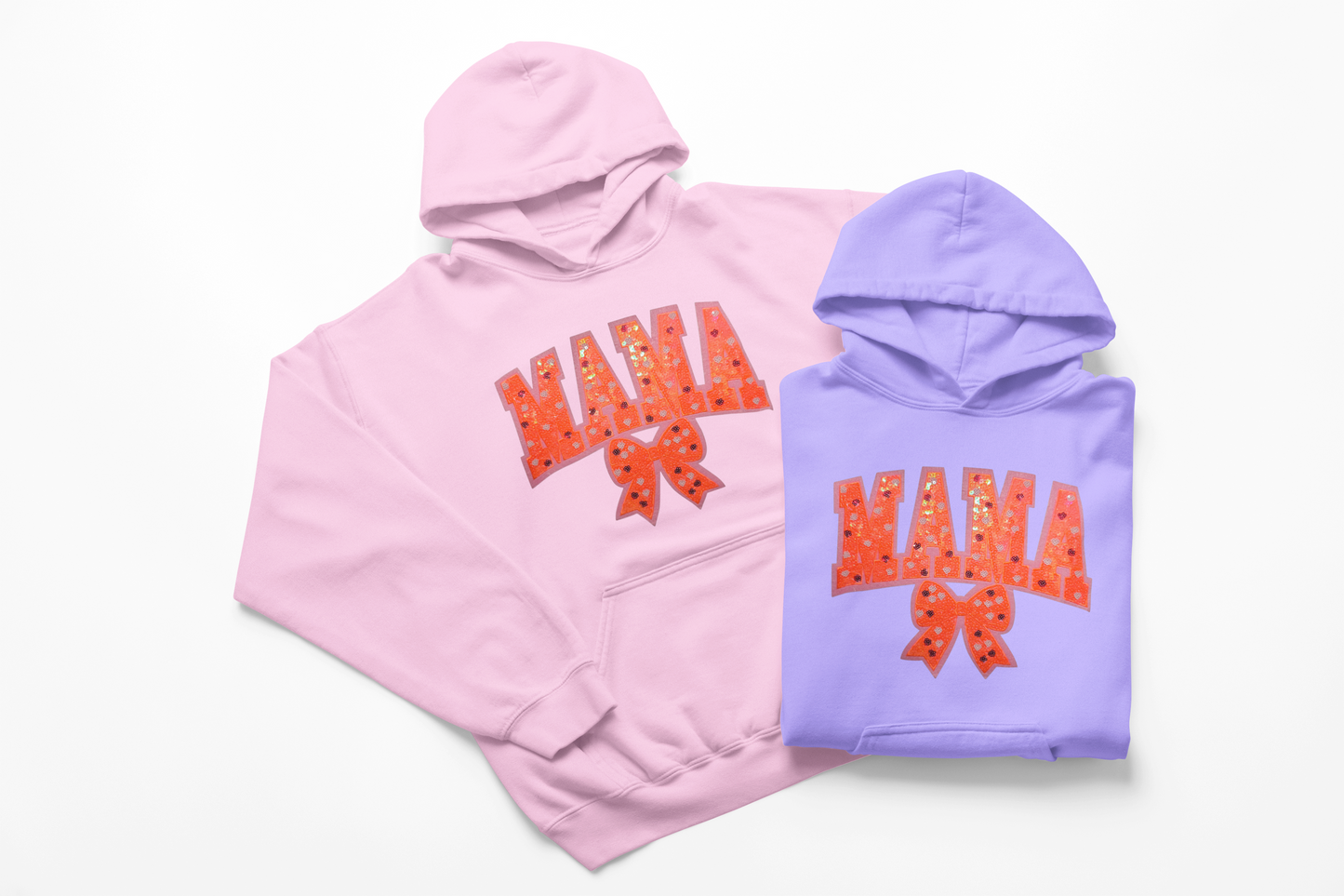 Orange Mama Sequin Chenille Patch Hoodie