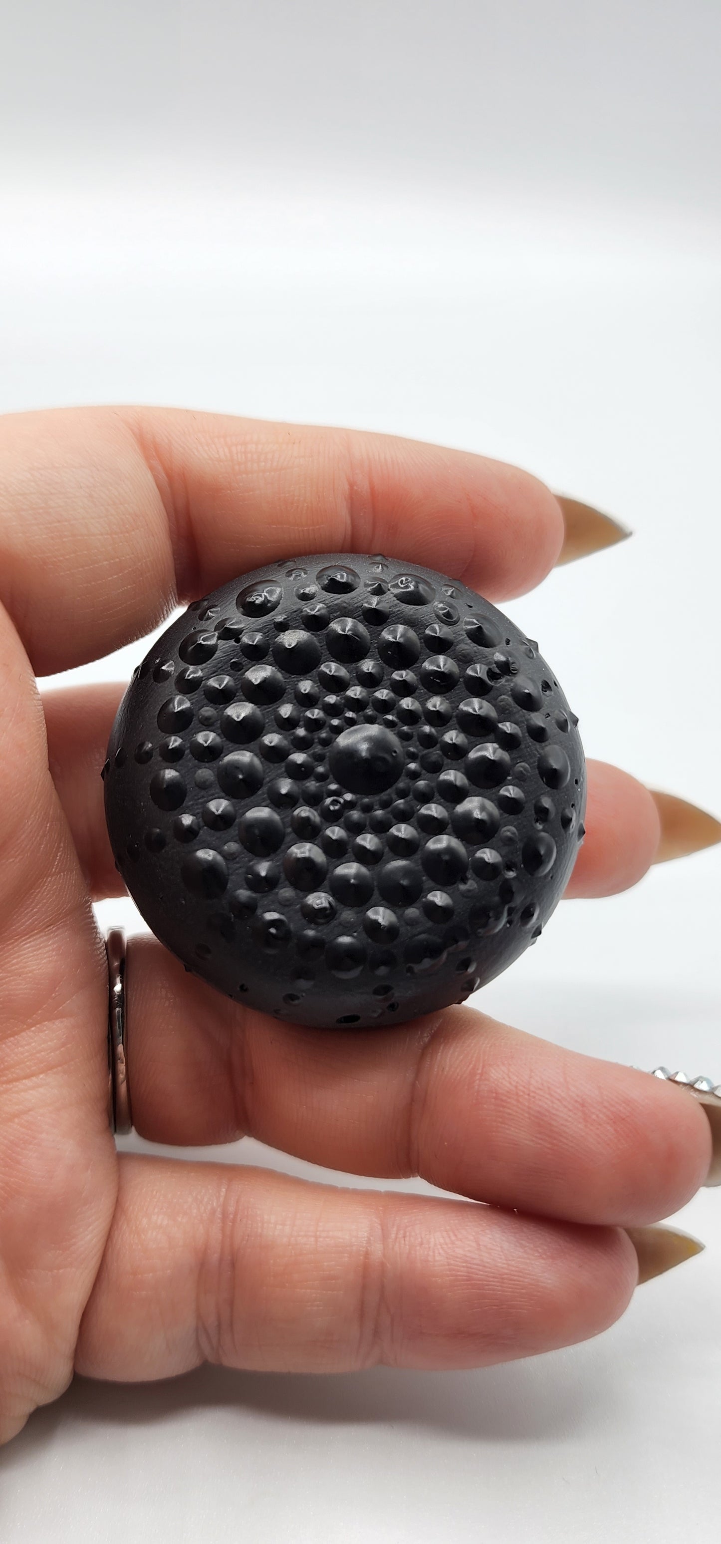 Celina Miller Art - Black on Black Mandala Palm Stone