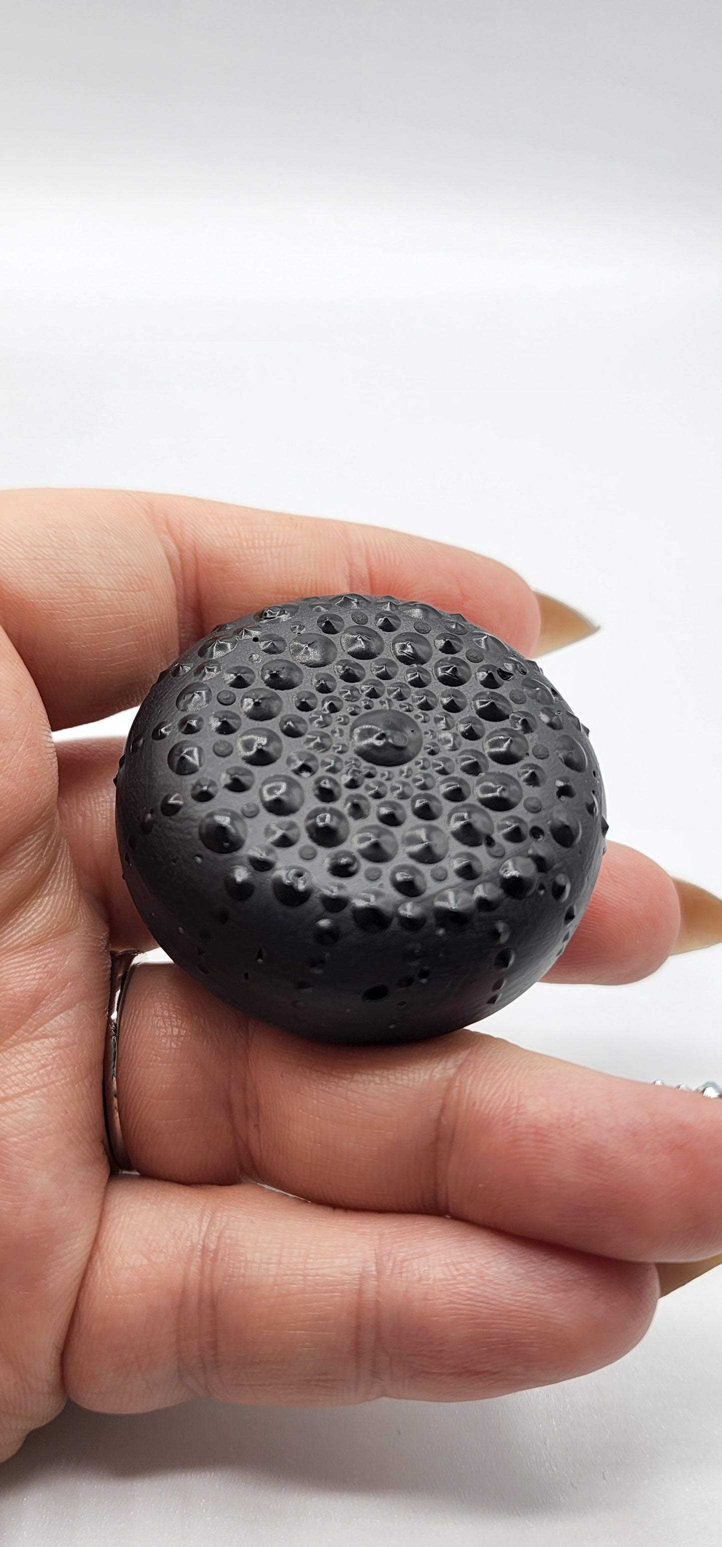 Celina Miller Art - Black on Black Mandala Palm Stone