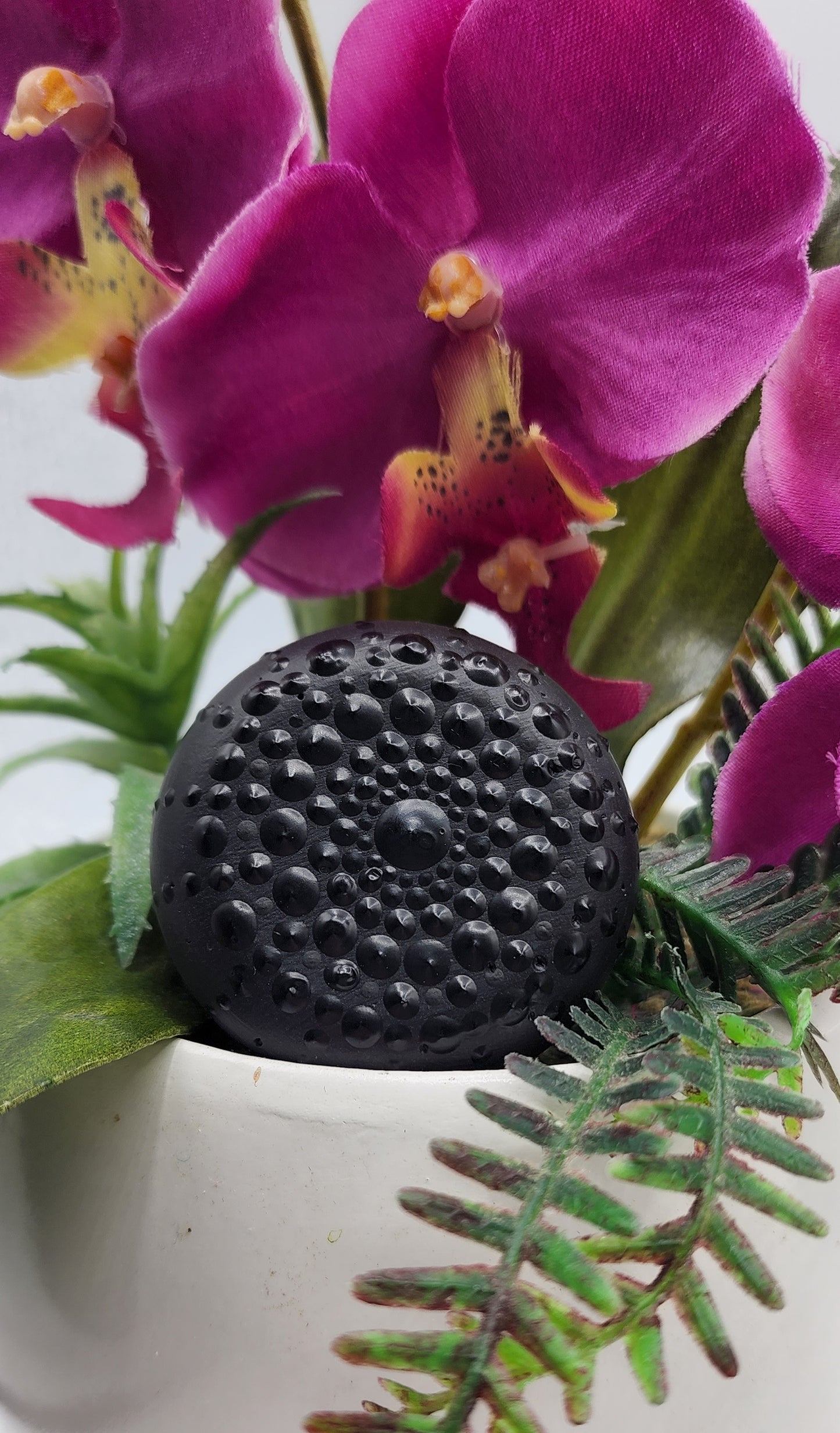 Celina Miller Art - Black on Black Mandala Palm Stone