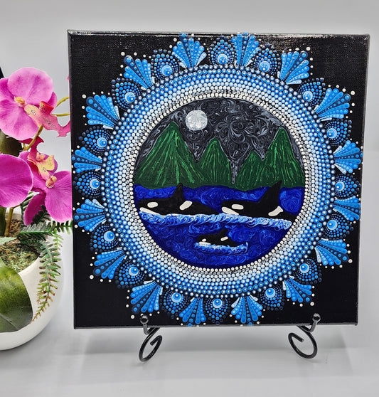 Celina Miller Art - Orca Family Canvas