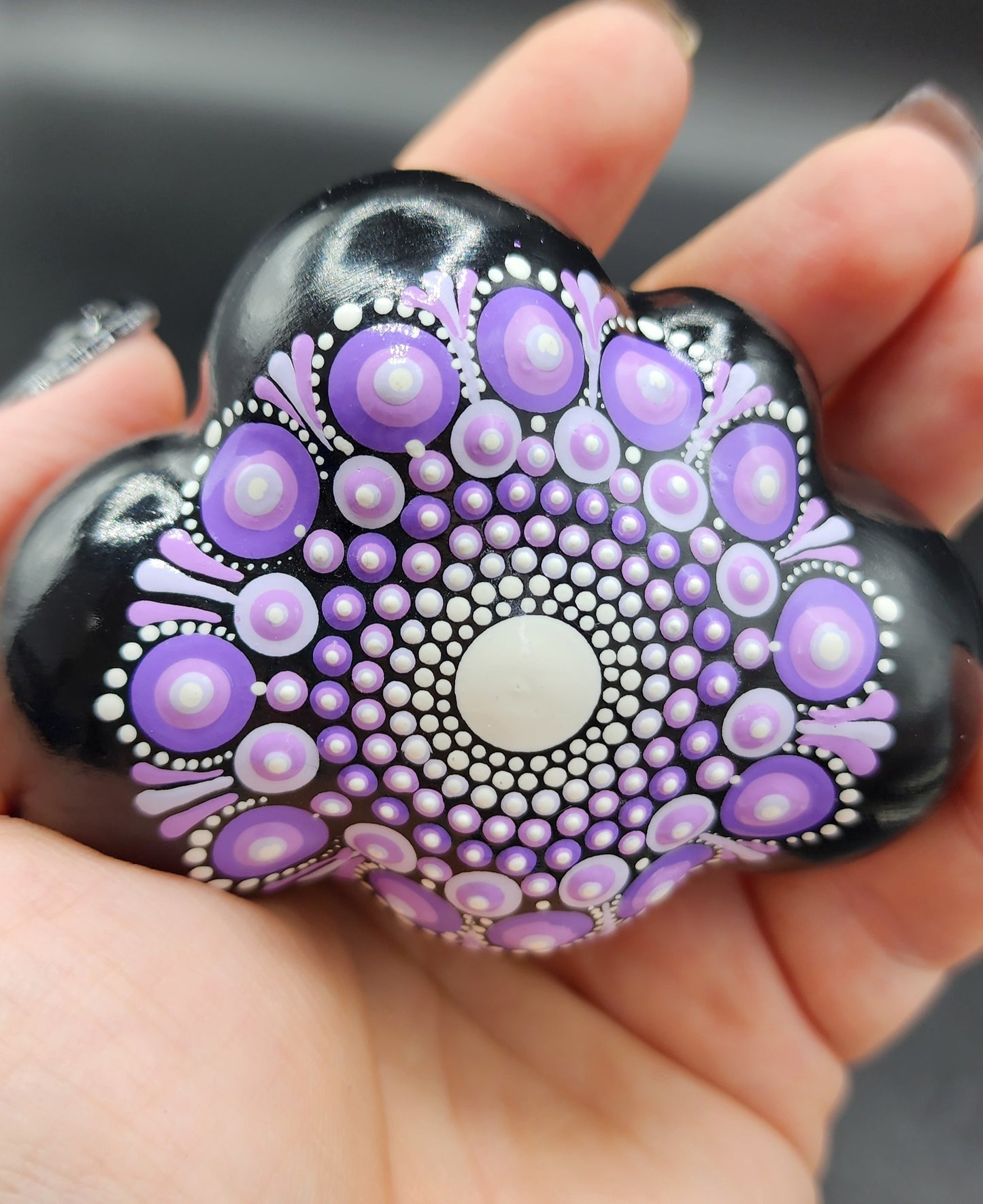 Celina Miller Art - Purple Mandala Cloud Palmstone