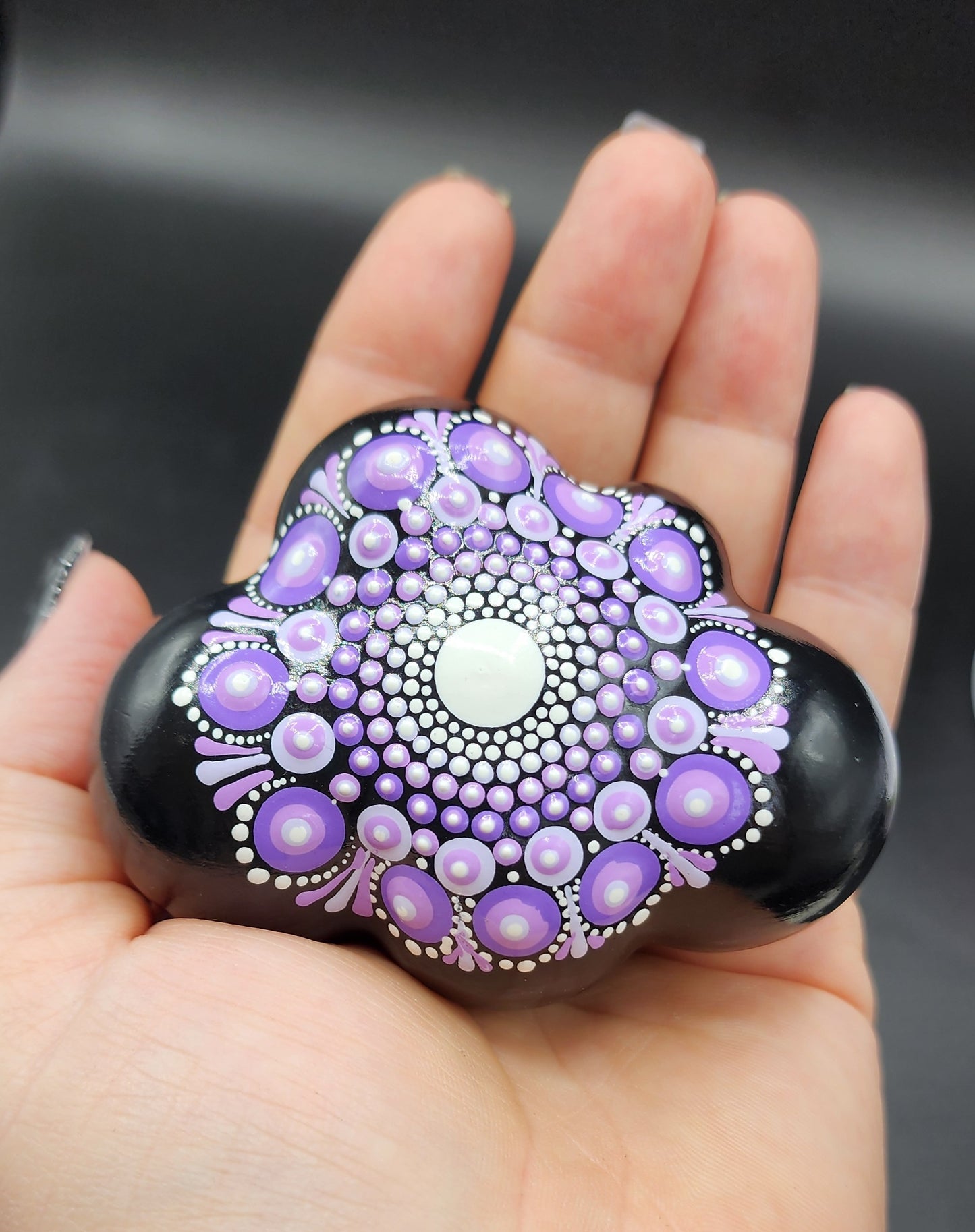 Celina Miller Art - Purple Mandala Cloud Palmstone