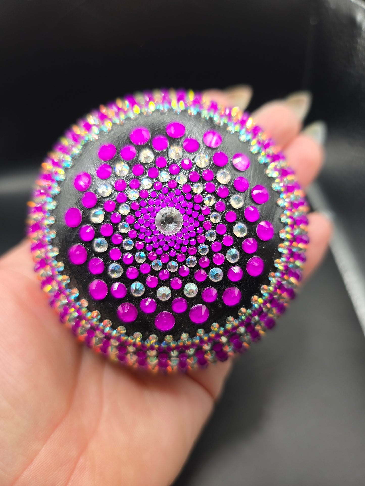 Celina Miller Art - Bling Neon Purple and Aurora Borealis Mandala