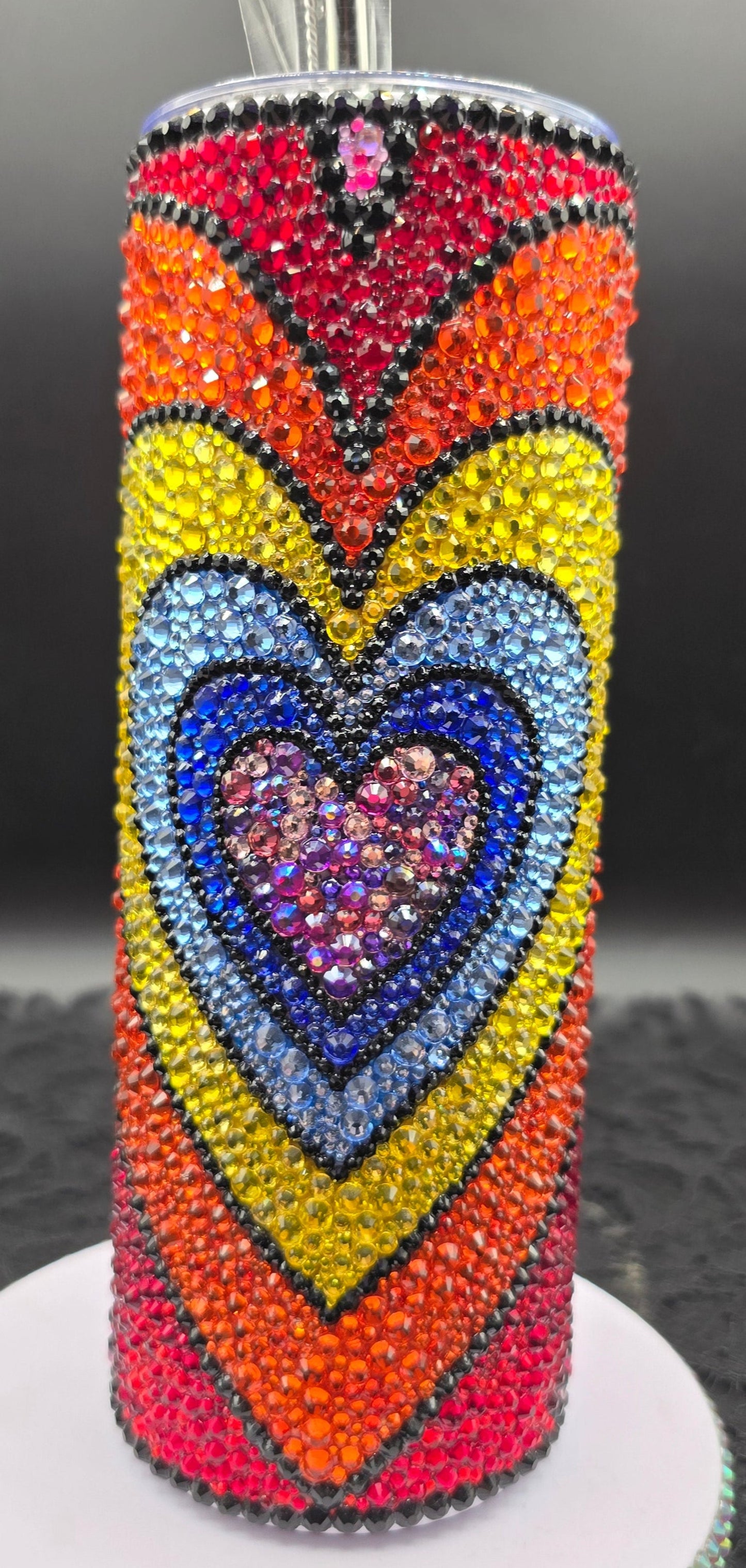 Celina Miller Art - Bling Rainbow Heart Tumbler