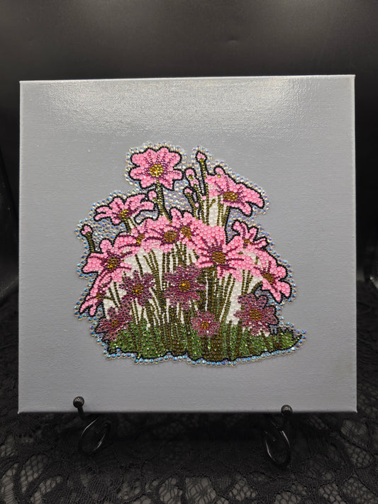 Celina Miller Art - Bling Pink Flower Canvas