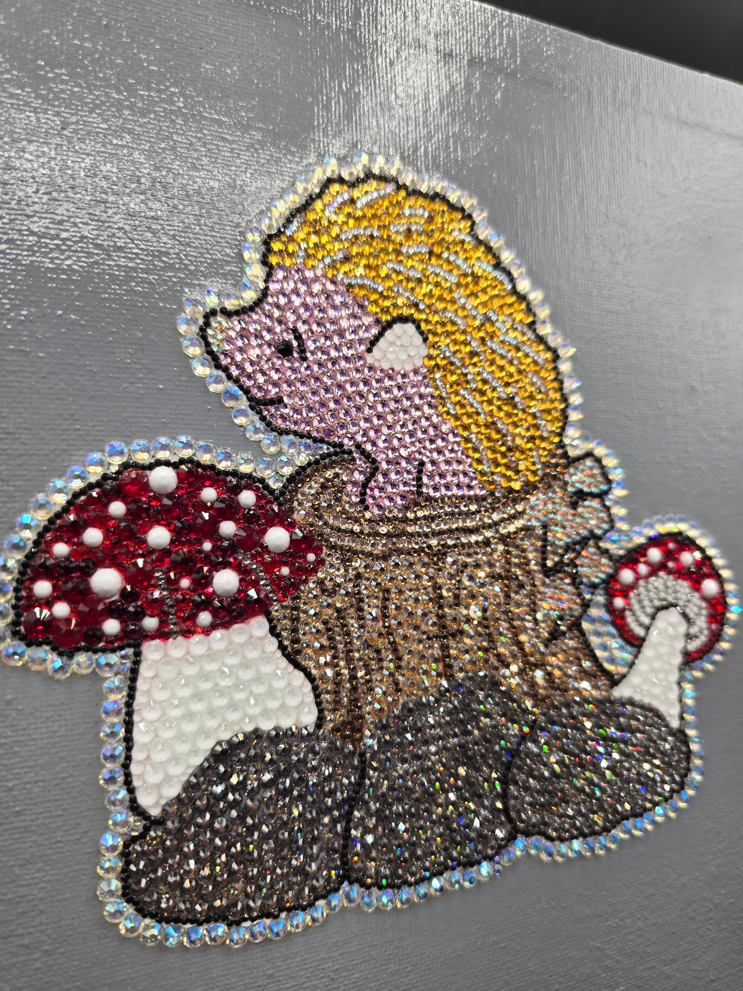 Celina Miller Art - Bling Hedgehog with Mushrooms