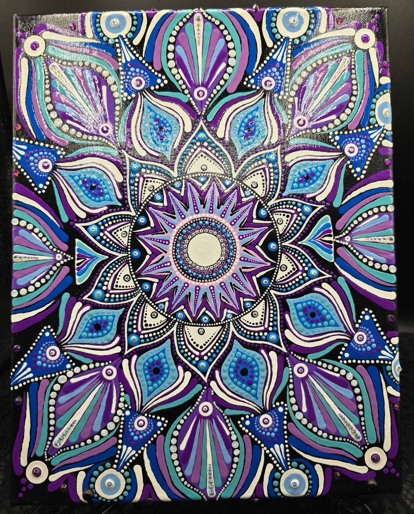 Celina Miller Art - Blue and Purple Mandala Canvas