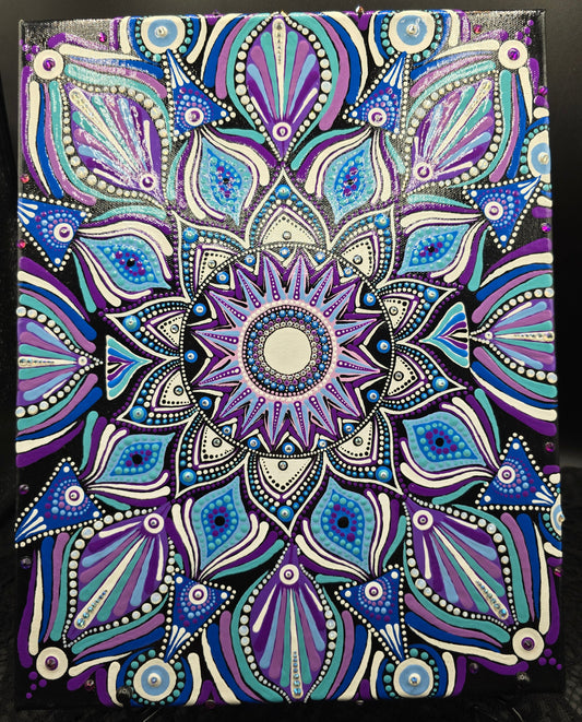 Celina Miller Art - Blue and Purple Mandala Canvas