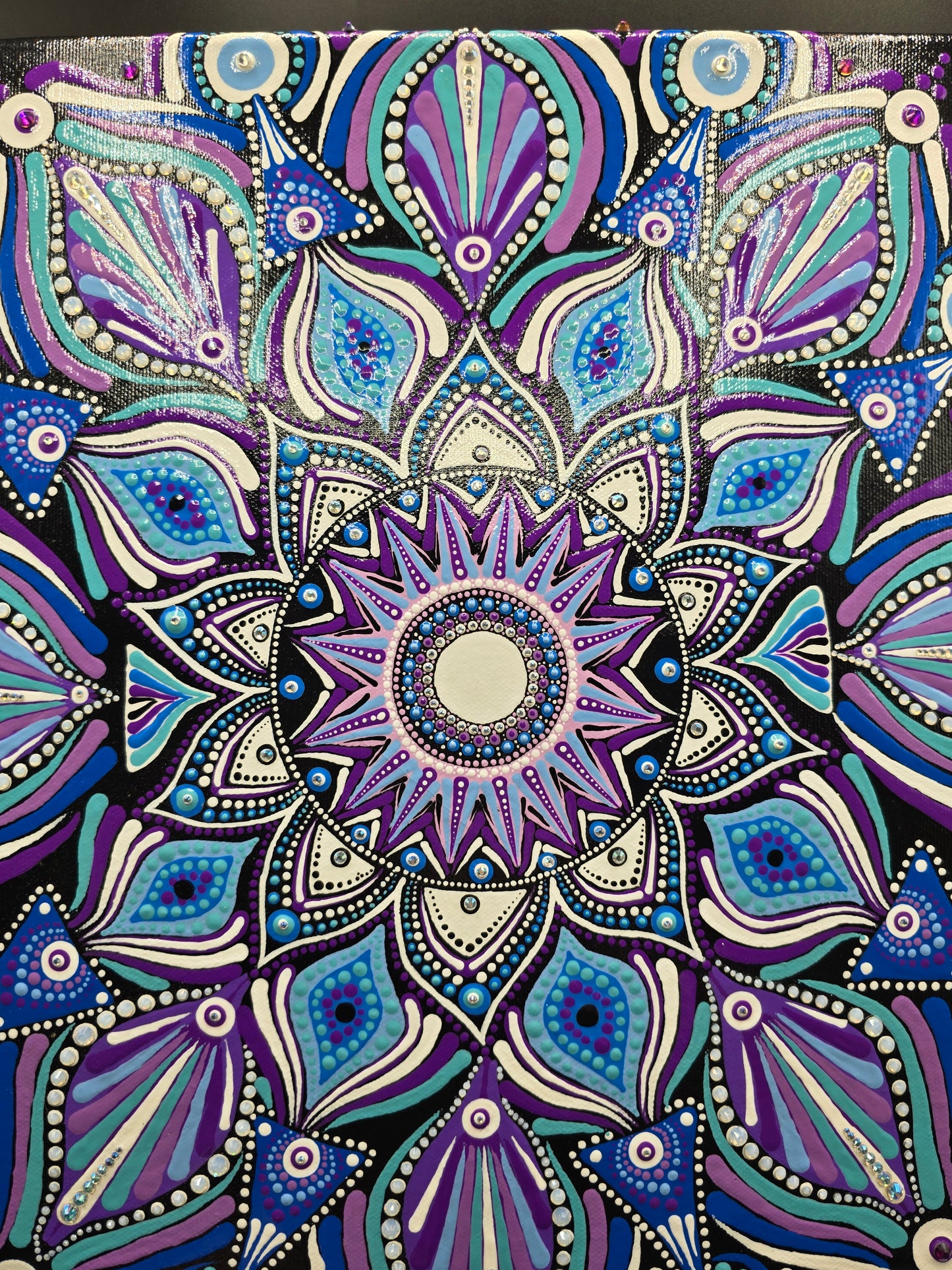 Celina Miller Art - Blue and Purple Mandala Canvas