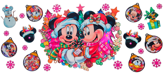Mickey and Minnie Christmas 16 oz Tumbler