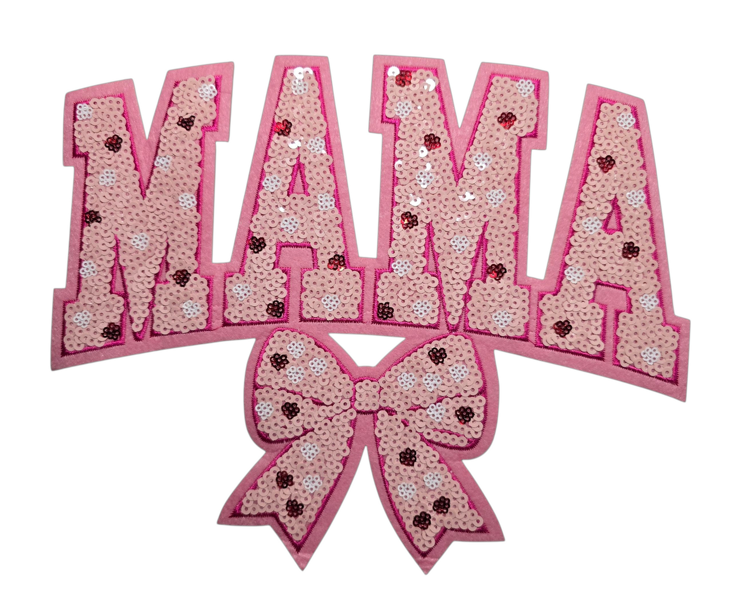 Baby Pink Mama Sequin Chenille Patch T-Shirt