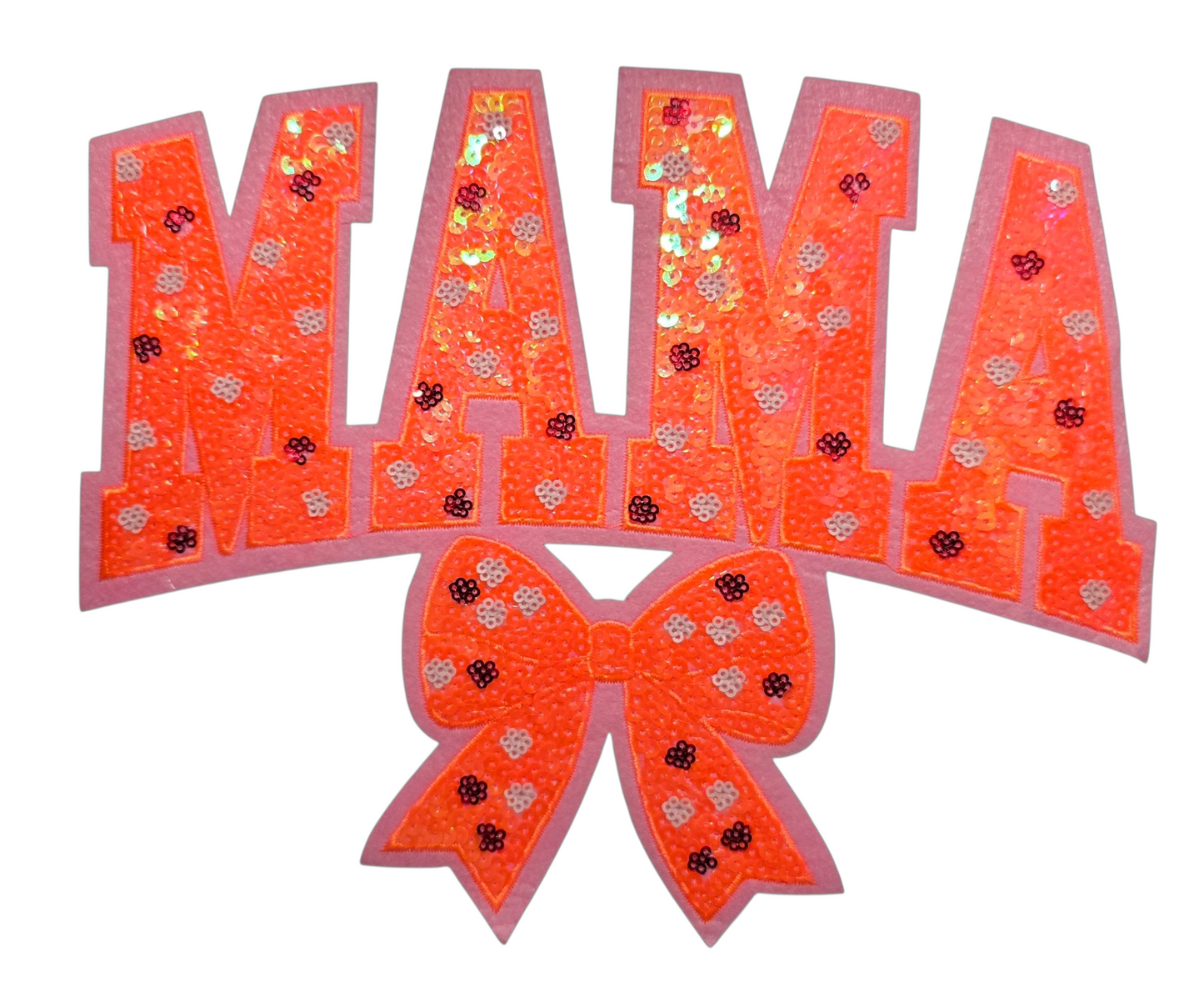 Orange Mama Sequin Chenille Patch T-Shirt