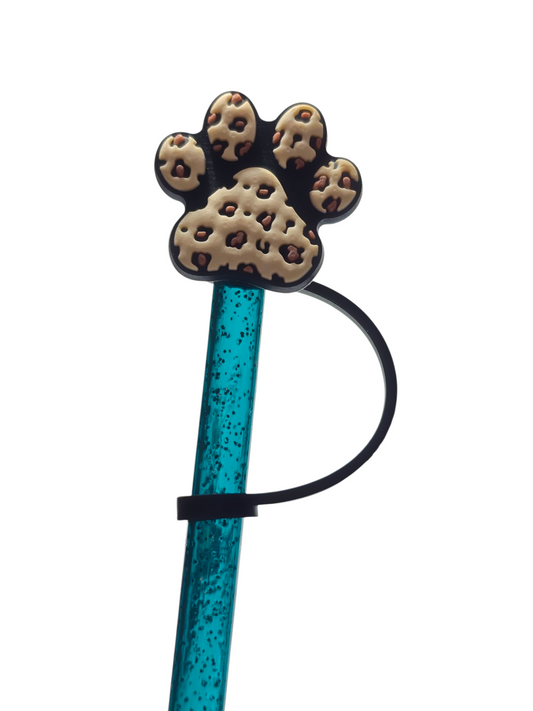 Leopard Print Paw Straw Topper