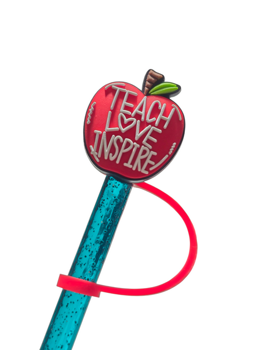 Teach Love Inspire Straw Topper