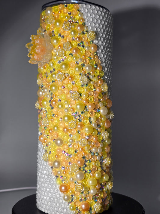 Celina Miller Art - Bling Yellow Floral Tumbler