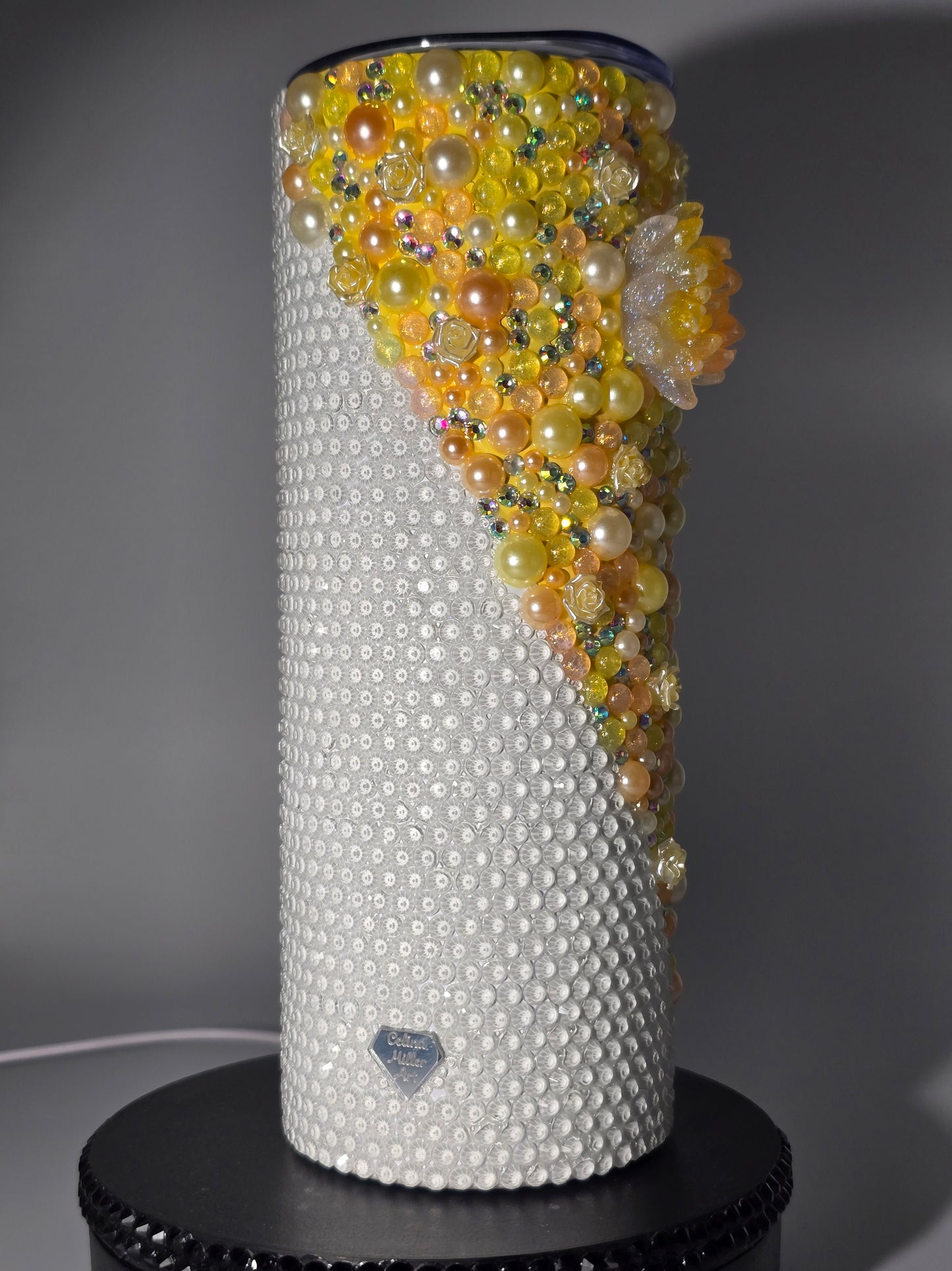 Celina Miller Art - Bling Yellow Floral Tumbler