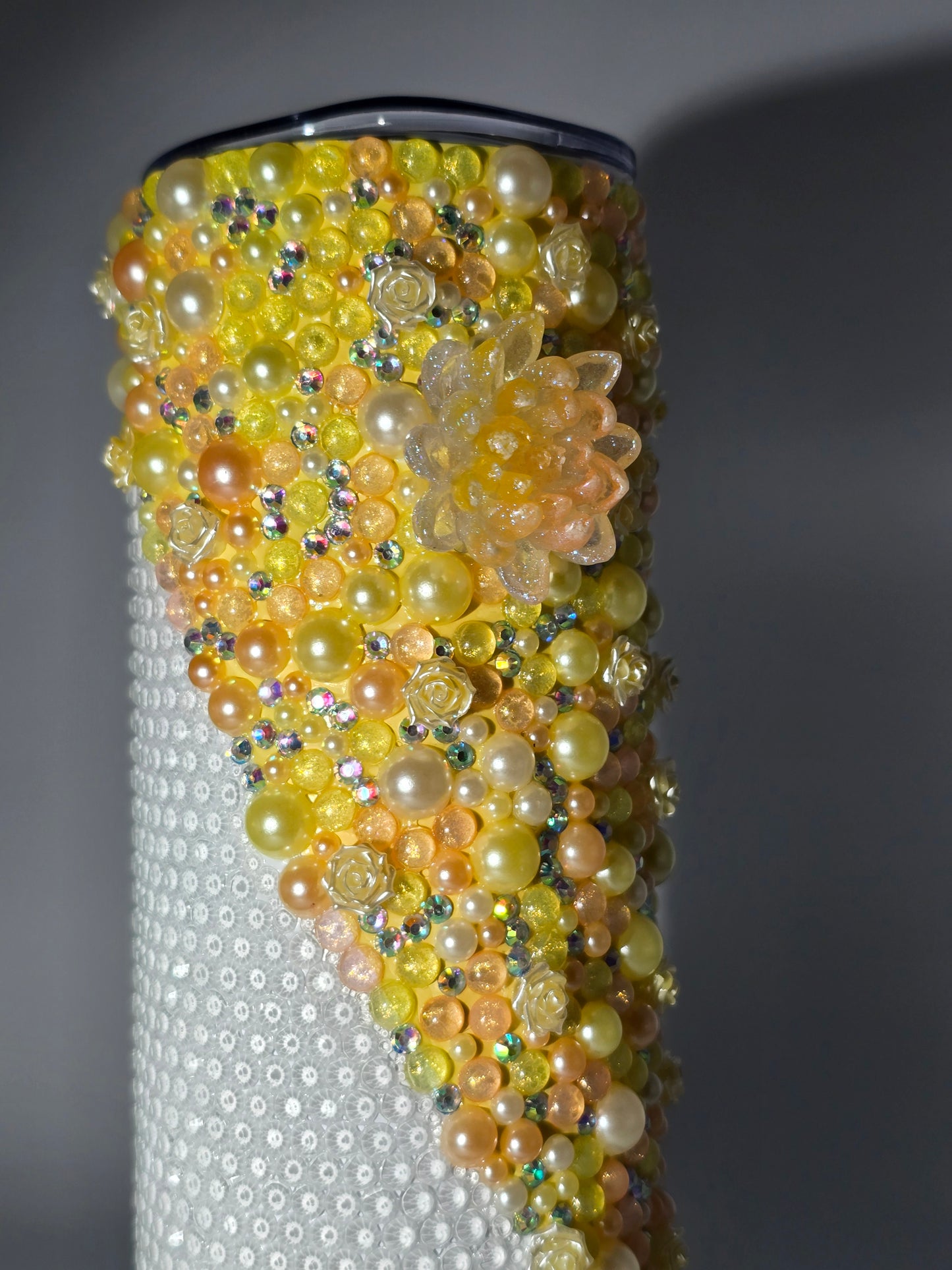 Celina Miller Art - Bling Yellow Floral Tumbler