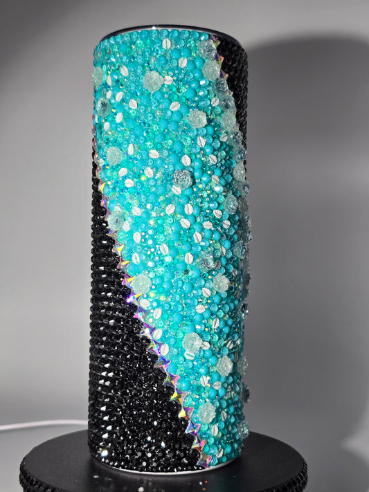 Celina Miller Art - Bling Teal Floral Tumbler