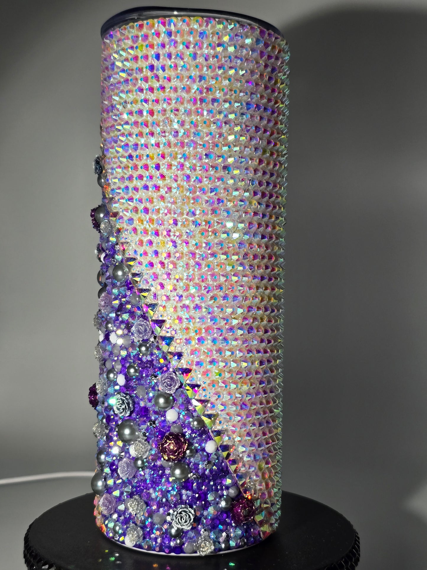 Celina Miller Art - Bling Purple and Aurora Flower Tumbler