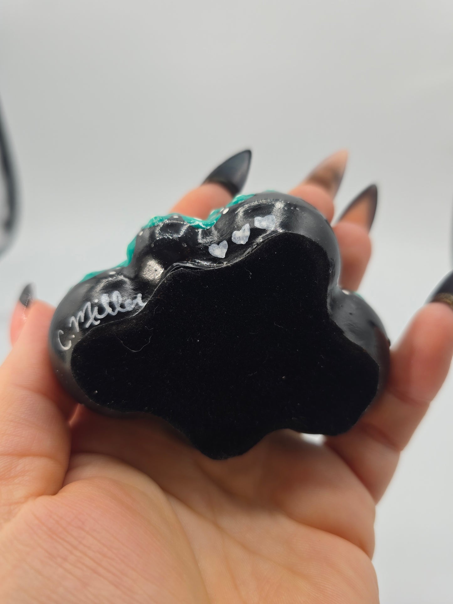 Celina Miller Art - Teal and White Mandala Cloud Stone